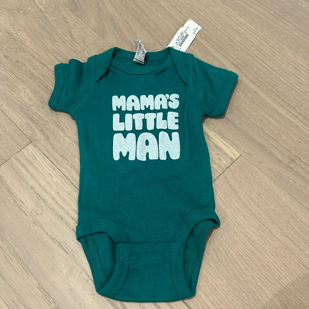NWT newborn onesie “mamas little man”